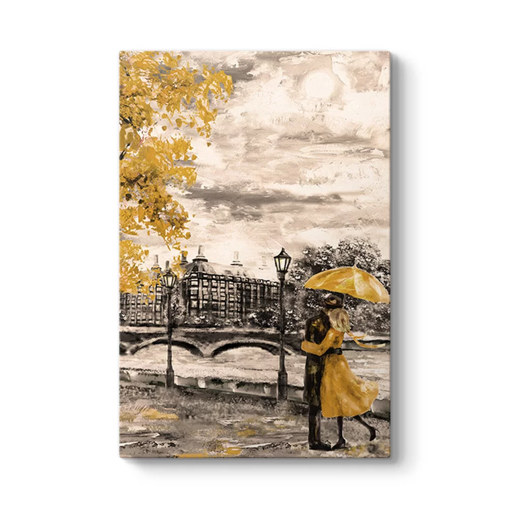 Big Ben ve Sarı Yapraklar Kanvas Tablo - Model 2